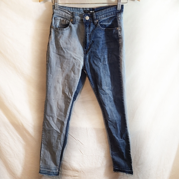 Fashion Nova Denim - Fashion Nova Two-toned Blue Jeans